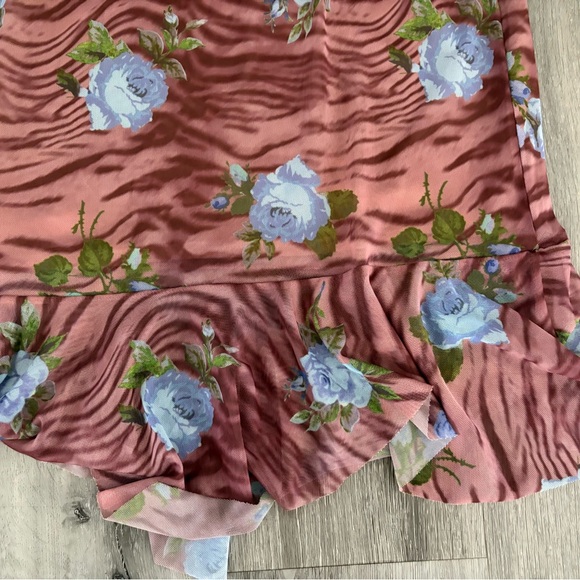 ASOS Pink and Blue Floral Midi Dress - Picture 3 of 8